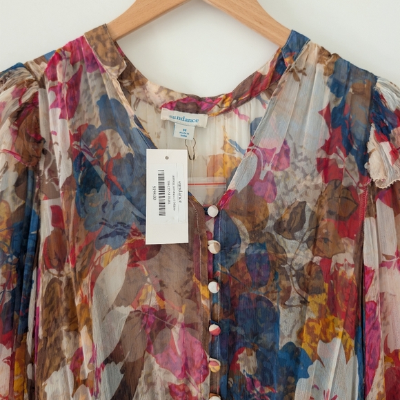 NWT Sundance Silk Trieste Romance Floral Boho Midi Dress Medium - Picture 12 of 16